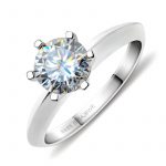 GigaJewe 1.0ct 18K White Gold Moissanite Engagement Ring